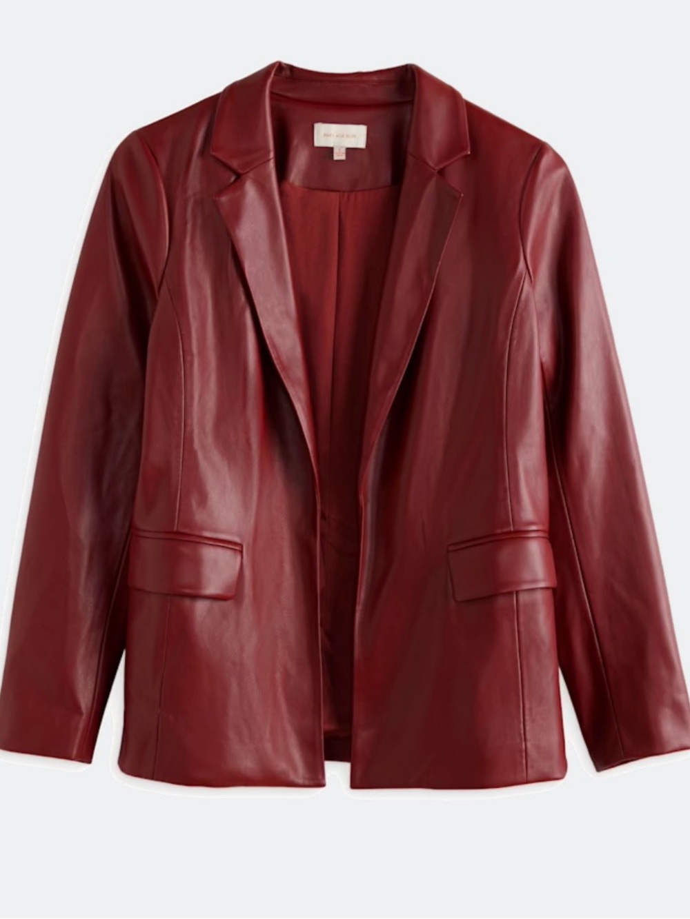 NWOT Stitch Fix Skies Are Blue Faux Leather Boyfriend Jacket- Burgundy